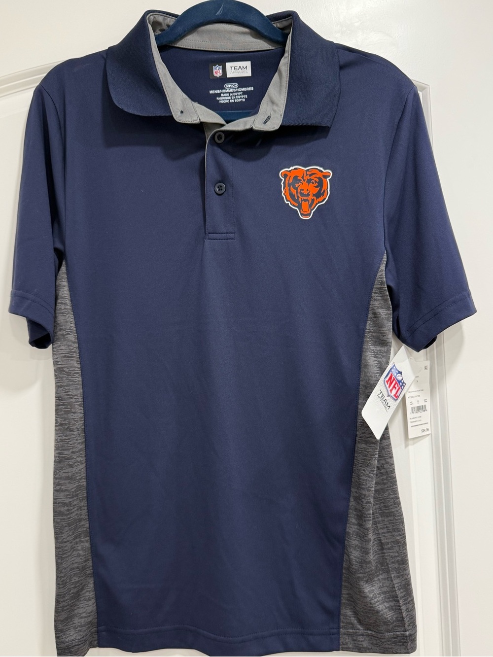 NWT Chicago Bears Navy and Gray Polo Shirt